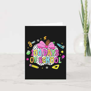 100 Days Of School Coquette Bow Apple 100th Day Of Card