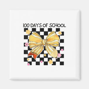 100 Days Of School, Coquette Bow Kindergarten Teac Magnet