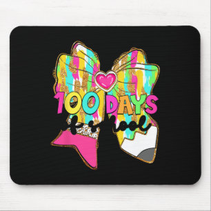 100 Days Of School Coquette Bow Pencil 100th Day T Mouse Mat