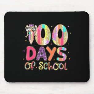 100 Days Of School Coquette Pencil Bow Teachers Gi Mouse Mat