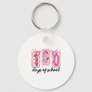 100 Days Of School Coquette Valentine Girls Teache Key Ring