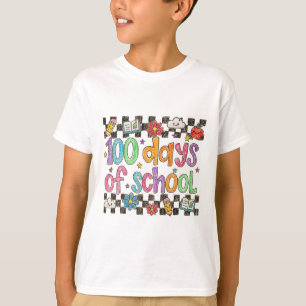 100 Days Of School Crayon Handwriting Style Teache T-Shirt