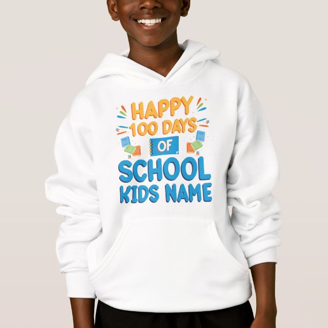 100 Days of School Custom kids hoodie (Front)