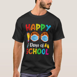 100 Days Of School Cute Basketball Face Mask Teach T-Shirt