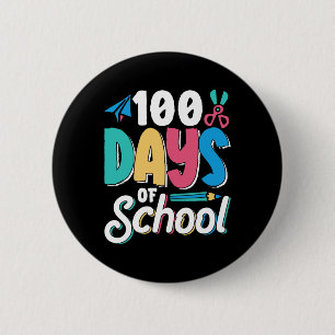 100 Days Of School Cute Cl Kids Pupil 6 Cm Round Badge