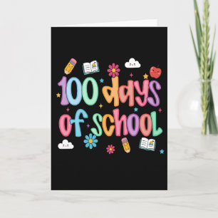 100 Days of School Cute Colorful Classroom Card