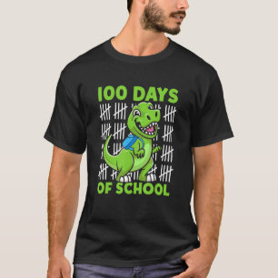 100 Days Of School Cute Dino With Backpack School  T-Shirt