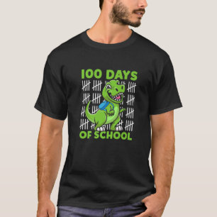 100 Days Of School Cute Dino With Backpack School T-Shirt