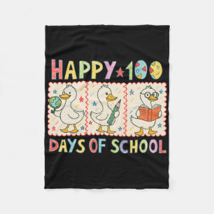 100 Days Of School Cute Duck Teacher 100th Days Gi Fleece Blanket
