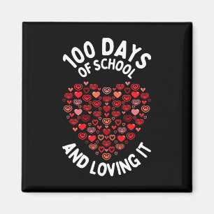 100 Days Of School Cute Heart Happy 100th Days Magnet