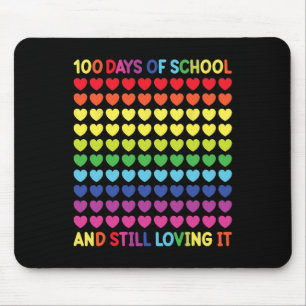 100 Days of School Cute Heart Teachers and Kids No Mouse Mat