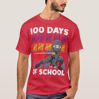 100 Days Of School Cute Japanese Warrior Samurai N T-Shirt