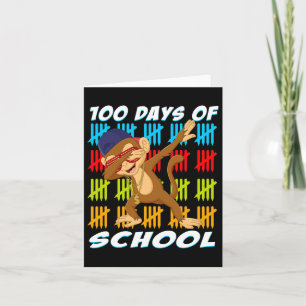 100 Days Of School Dabbing Monkey Fun Animal Lover Card