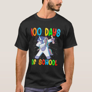 100 Days Of School Dabbing Unicorn T-Shirt