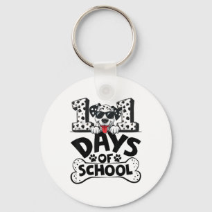 100 Days Of School Dalmatian Dog Boy Kid 100th Key Ring