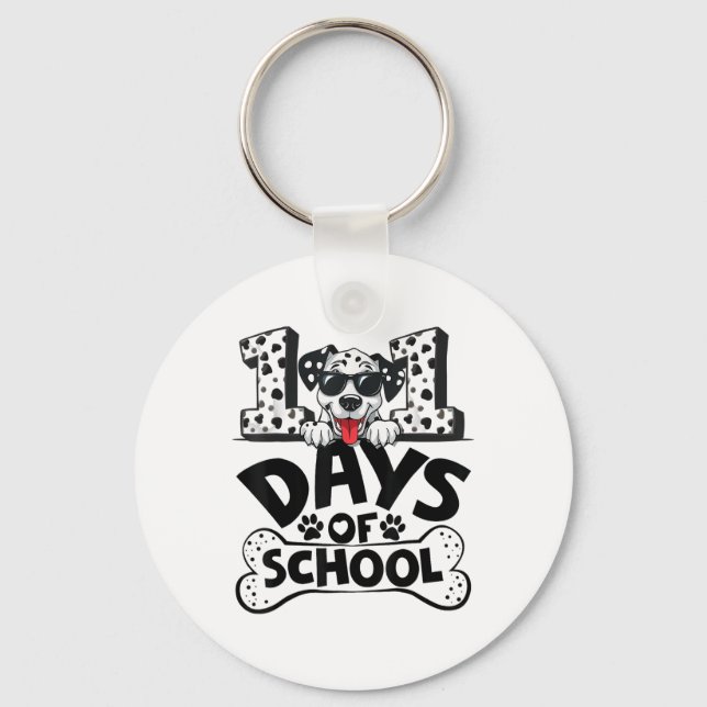 100 Days Of School Dalmatian Dog Boy Kid 100th Key Ring (Front)