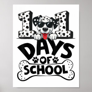 100 Days Of School Dalmatian Dog Boy Kid 100th Poster