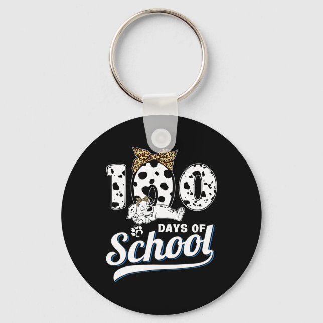 100 Days Of School Dalmatian Dog Boys Girls 100 Da Key Ring (Front)