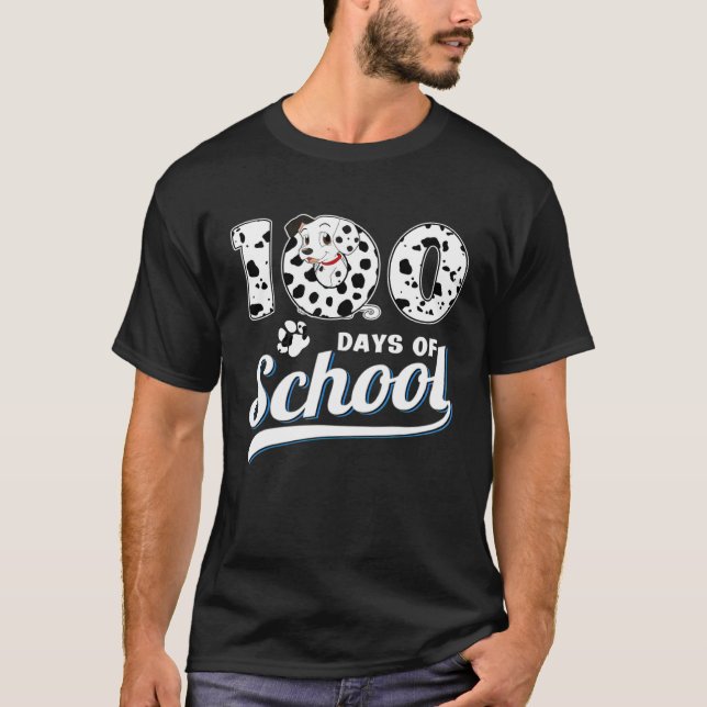 100 Days Of School Dalmatian Dog Boys Girls 100 Da T-Shirt (Front)