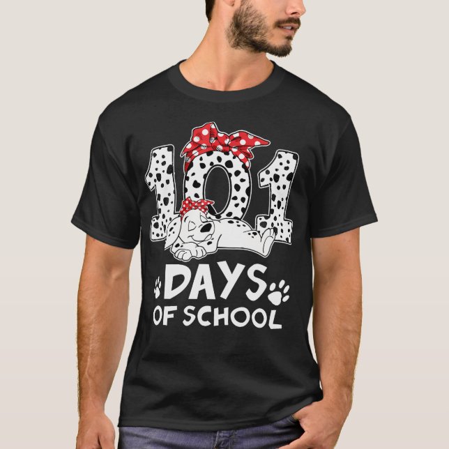 100 Days Of School Dalmatian Dog Women Girl 100 Da T-Shirt (Front)
