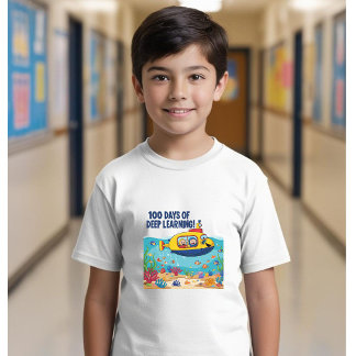 100 Days of School Deep Learning Boys' T-Shirt