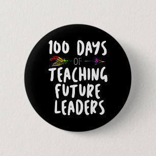 100 Days of School Design Gift For Teachers Teachi 6 Cm Round Badge