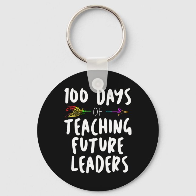 100 Days of School Design Gift For Teachers Teachi Key Ring (Front)