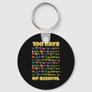 100 Days Of School Dinosaur 100 Days Smarter  Key Ring