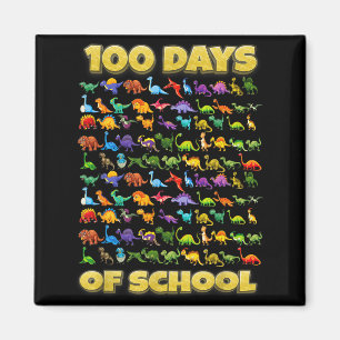 100 Days Of School Dinosaur 100 Days Smarter Magnet