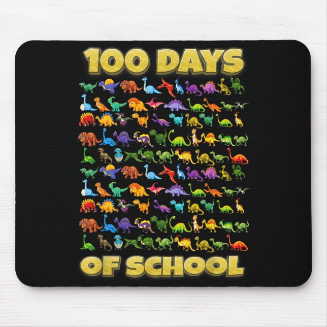 100 Days Of School Dinosaur 100 Days Smarter  Mouse Mat (Front)