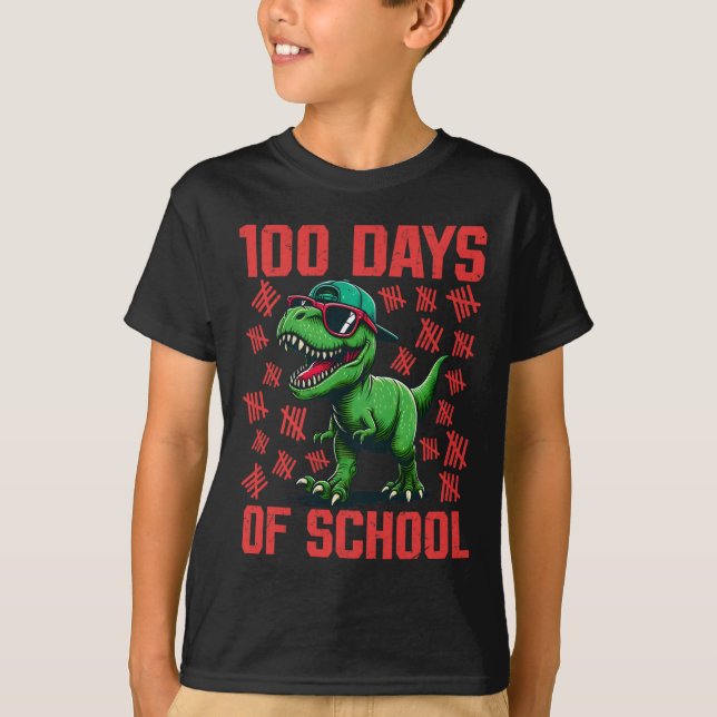 100 Days Of School Dinosaur 100th Day Of School Bo T-Shirt (Front)