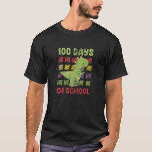 100 Days of School Dinosaur Dino Trex Teacher Stud T-Shirt