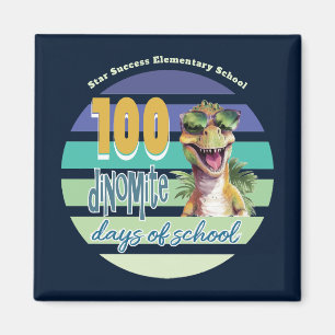 100 Days of School Dinosaur Monogrammed Magnet