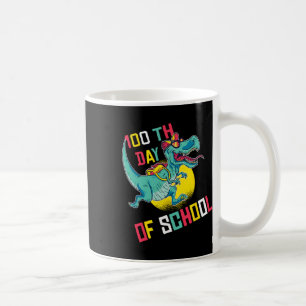 100 Days Of School Dinosaur T-rex Wearing Mask Sma Coffee Mug