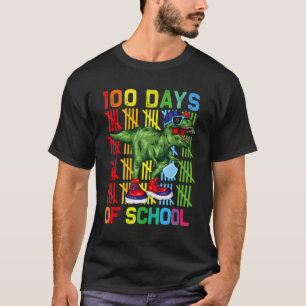 100 Days Of School Dinosaur Trex Mask Teacher Smar T-Shirt