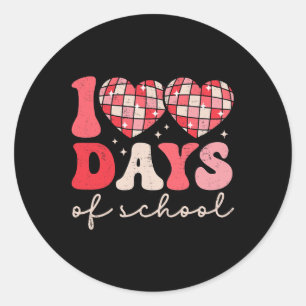 100 Days Of School Disco Ll Teacher Students Valen Classic Round Sticker