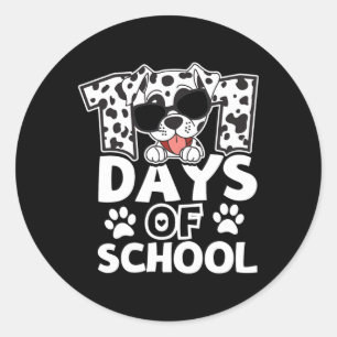 100 Days Of School Dog Lover 100th Day Of School F Classic Round Sticker