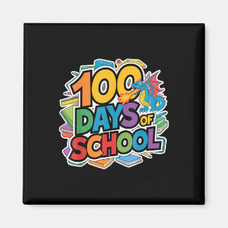 100 Days Of School Dragon Theme Kids Teacher Outfi Magnet