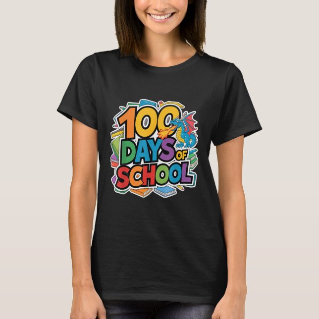 100 Days Of School Dragon Theme Kids Teacher Outfi T-Shirt (Front)