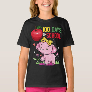 100 Days Of School Elephant 100th Pre-K Kindergart T-Shirt