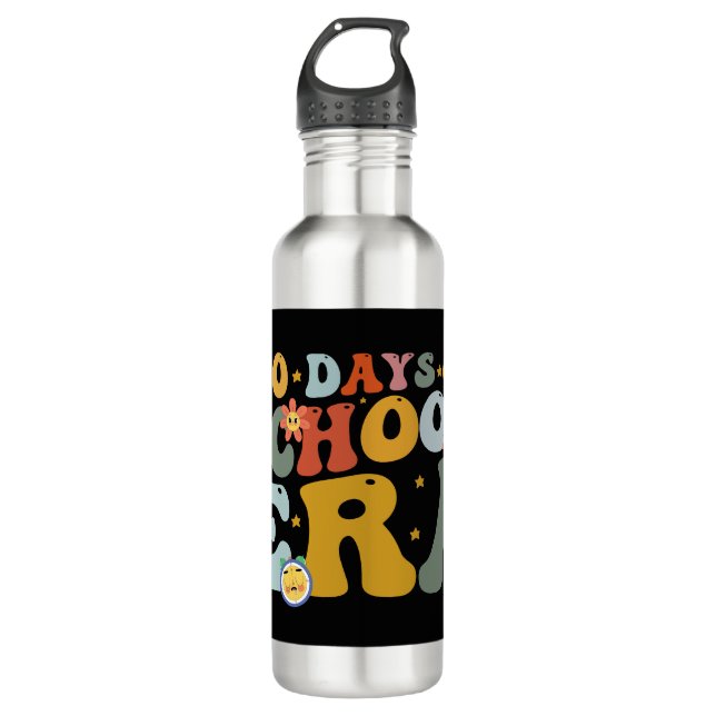  100 Days Of School Era Groovy Teacher Kids 710 Ml Water Bottle (Front)