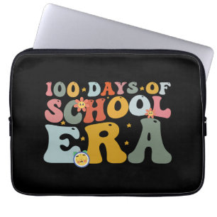 100 Days Of School Era Groovy Teacher Kids Laptop Sleeve
