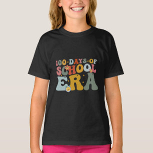 100 Days Of School Era Groovy Teacher Kids T-Shirt