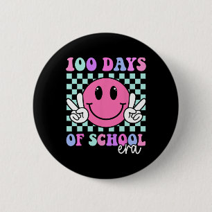 100 Days Of School Era Smile Teacher Boys Girls 10 6 Cm Round Badge