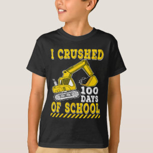 100 Days Of School Excavator Boy Excavator Lovers T-Shirt