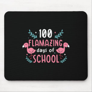 100 Days Of School Flamingo Teacher Kids Mouse Mat