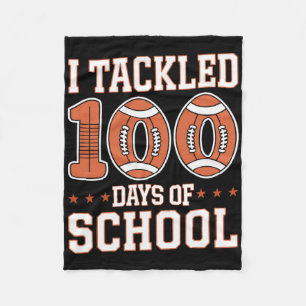 100 Days Of School Football Boys Kids Toddler 100t Fleece Blanket