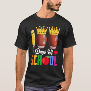 100 Days Of School Football Fans 100th Day Of Sch T-Shirt