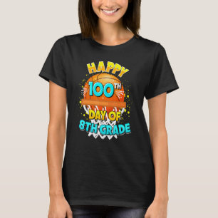 100 Days Of School For 8th Grade Basketball Teache T-Shirt