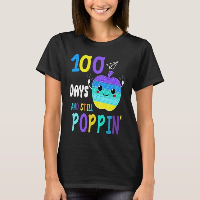 100 Days of School for Fidget Popit  Boys Girls T-Shirt (Front)